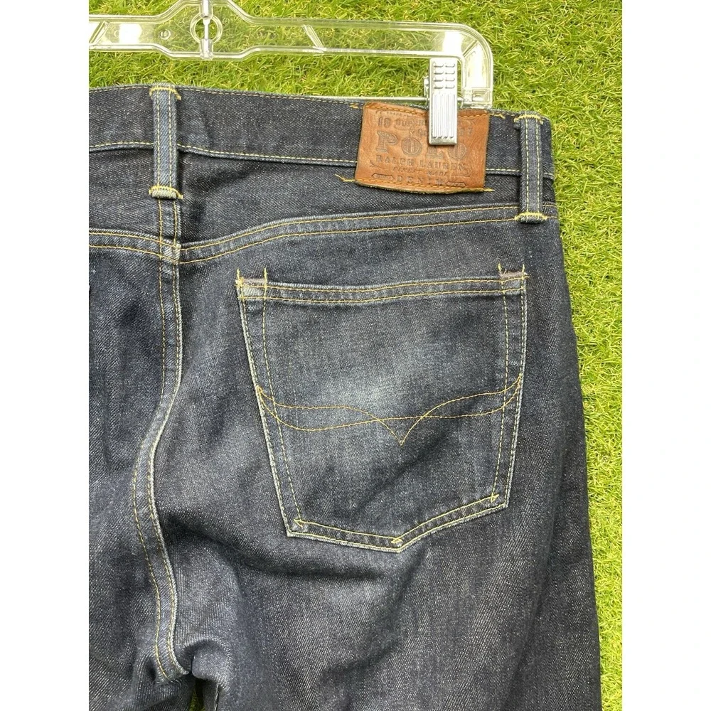 Polo Ralph Lauren Jeans Mens 38x34 Dark 605 Varick Selvedge Slim Fit Casual